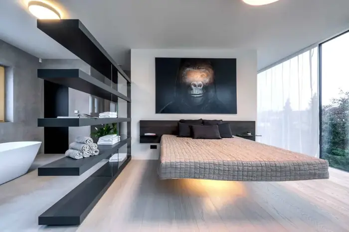 Moderní osvětlení české výroby od Halla nad designovým nábytkem LAGO.
